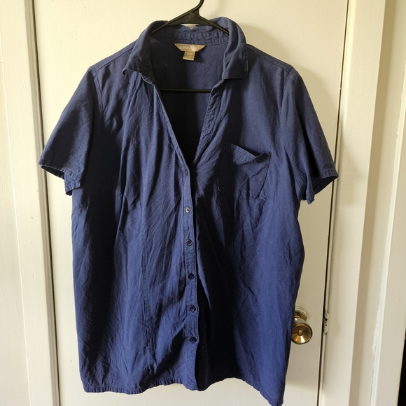 ♻️White Stag Navy Casual Button-Down Shirt - Picture 2 of 3